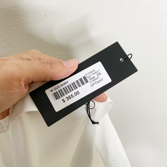 OUD Paris One Shoulder Asymmetrical Hem White Shirt Size XS - Picture 8 of 8